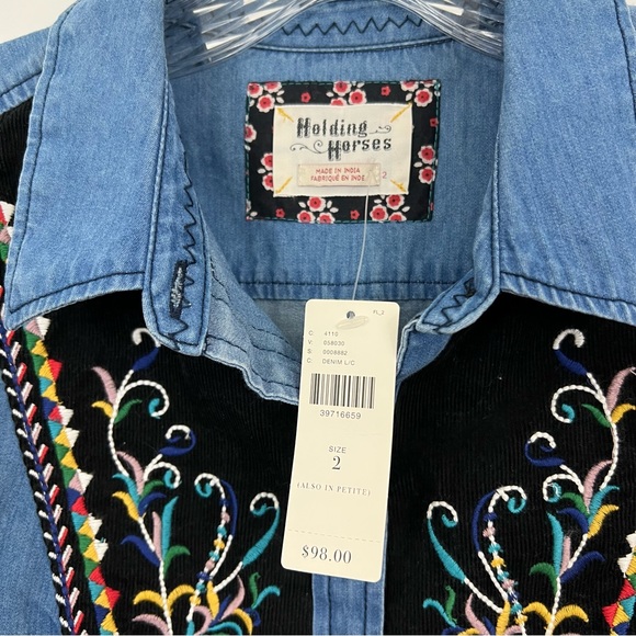 Anthropologie Holding Horses Murelet Chambray Buttondown Tunic NWT 2 - Picture 8 of 9